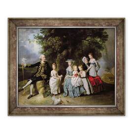 Tablou inramat - Johann Zoffany - Portretul de grup al familiei Colmore, 50 x 60 cm - - Roveli