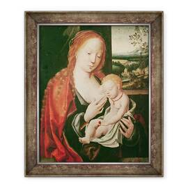 Tablou inramat - Joos van Cleve - Fecioara si Copilul Dormit, 50 x 60 cm - - Roveli