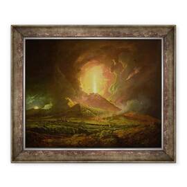 Tablou inramat - Joseph Wright of Derby - O eruptie a Vezuviului, vazuta de la Portici, 50 x 60 cm - - Roveli