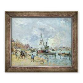 Tablou inramat - Jean Baptiste Armand Guillaumin - La Quay de Bercy in Paris, 50 x 60 cm - - Roveli