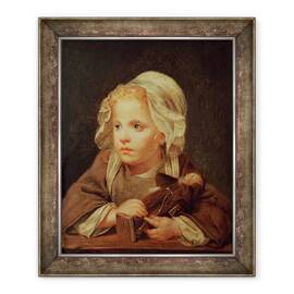 Tablou inramat - Jean Baptiste Greuze - Fata cu o papusa, 50 x 60 cm - - Roveli