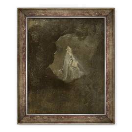 Tablou inramat - Hieronymus Bosch - Dumnezeu a creat lumea din Gradina placerilor pamantesti, 50 x 60 cm - - Roveli