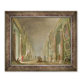 Tablou inramat - Hubert Robert - Marea Galerie a Luvru intre 1801 si 1805, 50 x 60 cm - - Roveli