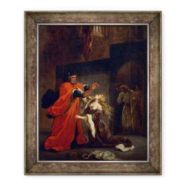 Tablou inramat - Ferdinand Victor Eugene Delacroix - Othello, Actul I, Scena 3 - Desdemona la picioarele tatalui ei, 50 x 60 cm - - Roveli