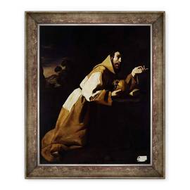 Tablou inramat - Francisco de Zurbaran - Sfantul Francisc in meditatie, 50 x 60 cm - - Roveli