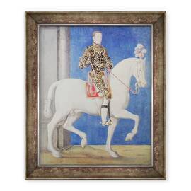 Tablou inramat - Francois Clouet - Portret ecvestru presupus a fi Dauphin Henri II 1519-59 c.1543, 50 x 60 cm - - Roveli