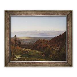 Tablou inramat - Francois Louis Francais - Mont-Blanc vazut de la Saint-Cergues, 50 x 60 cm - - Roveli
