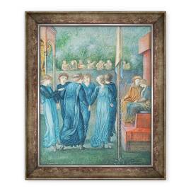 Tablou inramat - Edward Coley Burne-Jones - Nunta regelui Rene, 50 x 60 cm - - Roveli