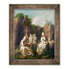 Tablou inramat - Etienne Jeaurat - Calugarii Cartuzieni in meditatie, 50 x 60 cm - - Roveli