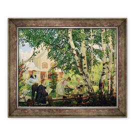 Tablou inramat - Boris Mikhailovich Kustodiev - Acasa, 50 x 60 cm - - Roveli
