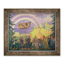 Tablou inramat - Boris Mikhailovich Kustodiev - Procesiune de Pasti, 50 x 60 cm - - Roveli