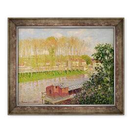 Tablou inramat - Camille Pissarro - Apus de soare la Moret-sur-Loing, 50 x 60 cm - - Roveli