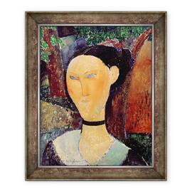 Tablou inramat - Amedeo Modigliani - Banda de gat cu catifea, 50 x 60 cm - - Roveli