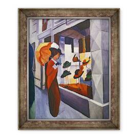 Tablou inramat - August Macke - in fata magazinului de palarii, 50 x 60 cm - - Roveli