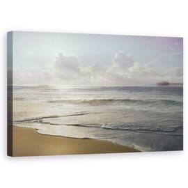 Tablou canvas - Peisaj, Natura, Mare, Nisip, Valuri, Apus De Soare, Raze De Soare, 50 x 80 cm - - Roveli