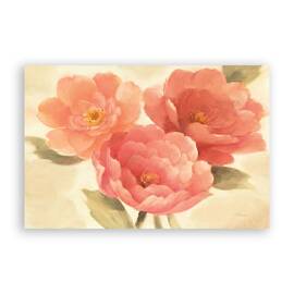 Tablou Canvas - Floral, Bujori, Roz, 60 x 80 cm - - Roveli