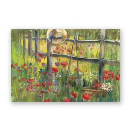 Tablou Canvas - Floral, Mac Rosu, Lunca, 60 x 80 cm - - Roveli
