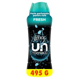 Perle parfumate pentru rufe Lenor Unstoppables Fresh, 495 g, parfum nonstop pana la 12 saptamani, aroma intensa si revigoranta de prospetime, pentru toate tipurile de tesaturi - - Roveli
