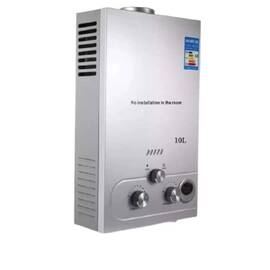 Incalzitor instant DacEnergy©, pe gaz natural, GNL, carcasa din otel inoxidabil, afisaj LED si butoane de control, presiunea gazului nominal de 2800Pa, cu alimentare baterii, 10l/min, 20 kw, argintiu - - Roveli