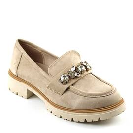 Pantofi de dama , comozi , cu accesoriu din pietre A10503-BEIGE, Culoare (12): Bej, Marime (12): 36 - - Roveli