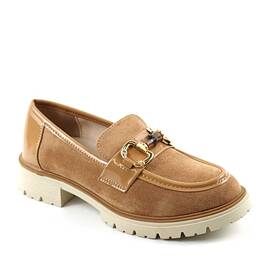 Pantofi de dama , comozi , cu accesoriu auriu A10500-CAMEL, Culoare (12): Camel, Marime (12): 36 - - Roveli