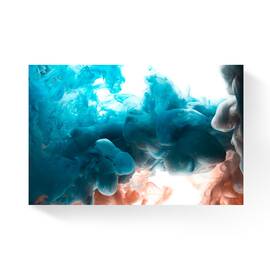 Tablou Canvas - Vopsea acrlilica in apa, Albastru, Abstarct, 60 x 90 cm - - Roveli