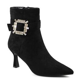 Botine elegante de dama , cu catarama decorativa 508-BLACK, Culoare (12): Negru, Marime (12): 35* - - Roveli