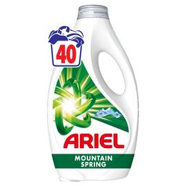 Detergent lichid de rufe Ariel Mountain Spring, automat, universal, 1.8 l, 40 spalari, indepartare impecabila a petelor chiar si la program scurt, eficient in apa rece, parfum Mountain Spring - - Roveli