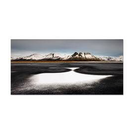 Tablou Canvas - Islanda Prima Zapada, Peisaj, Munte, Zapada, Rece, Iarna, Islanda, 50 x 100 cm - - Roveli