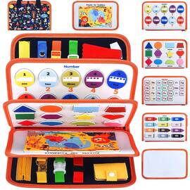 Carte senzoriala textila Montessori cu multiple activitati pentru copii mici KidsCare - - Roveli
