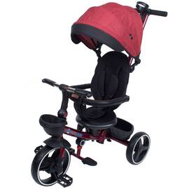 Tricicleta pliabila pentru copii Impera rosu, scaun rotativ, copertina de soare, maner pentru parinti Kidscare - - Roveli