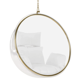 Scaun suspendat, transparent/ auriu/ alb, BUBBLE TIP 1 - - Roveli
