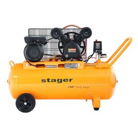 Stager Air 32C100 compresor aer, 100L, 10bar, 324L/min, monofazat, angrenare curea - - Roveli