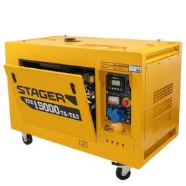 Generator profesional Stager YDE15000TA-TA3, 11.5 kW, DualPower 230-400V, insonorizat, diesel, 3000rpm, pornire electrica - - Roveli