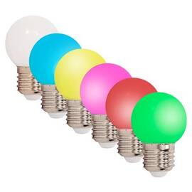 SET 6 BECURI LED E27 G45 0.5W COLORATE - - Roveli