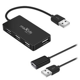 USB HUB 4 USB CABLU 0.15M + CABLU 1.5M - - Roveli