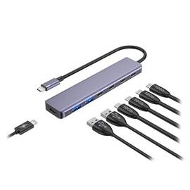 HUB 7 IN 1 10GBS PD 100W ALUMINIU PLATINET - - Roveli