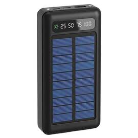 POWER BANK CU INCARCARE SOLARA 20000MAH - NEGRU - - Roveli