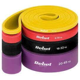 SET 4 BENZI ELASTICE LATEX POWER BAND 4-32KG REBELACTIV - - Roveli