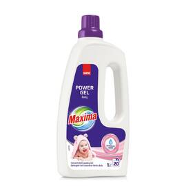 Detergent de rufe gel concentrat Sano Maxima Power Gel Baby, 1 l, 20 spalari, haine de bebelusi, protejeaza pielea sensibila, testat hipoalergenic si dermatologic, indeparteaza petele, parfum cu prospetime delicata, pentru masina de spalat automata - - Roveli