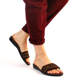 ​Papuci de dama, maro, cu talpa joasa PP52-BROWN, Culoare (12): Maro, Marime (12): 36* - - Roveli