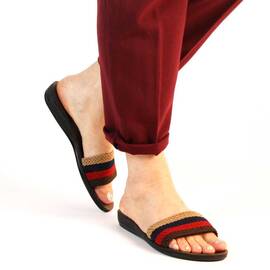 ​Papuci de dama, multicolori, cu talpa joasa PP50-BEJ, Culoare (12): Multicolor, Marime (12): 39* - - Roveli