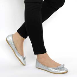 Balerini de dama, argintii  cu talpa usoara KH-6-SILVER, Culoare (12): Argintiu, Marime (12): 36* - - Roveli