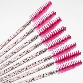 Periute Mascara cu sclipici pentru pieptanarea extensiilor de gene- 50 buc, Culoare (26): roz - - Roveli