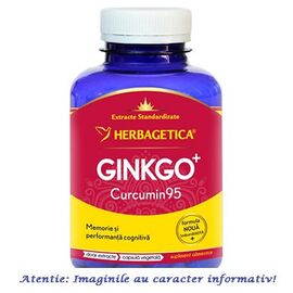 Ginkgo Curcumin 95 120 capsule Herbagetica - - Roveli