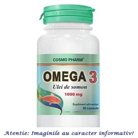 Omega 3 Ulei de Somon 1000 mg 30 capsule CosmoPharm - - Roveli