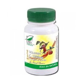 Vitamina C 1000 mg Portocala cu Macese & Acerola 100 comprimate Pro Natura - - Roveli