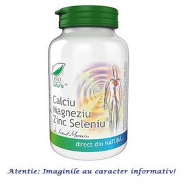 Calciu Magneziu Zinc Seleniu 60 capsule Pro Natura - - Roveli