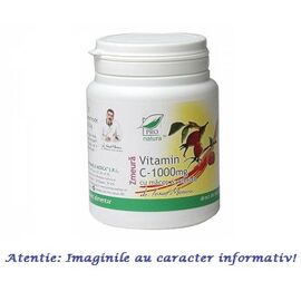 Vitamina C 1000 mg Zmeura cu Macese si Acerola 100 comprimate Pro Natura - - Roveli