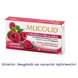 Mucolid cu Aroma de Zmeura 24 bucati Farmaderbe - - Roveli